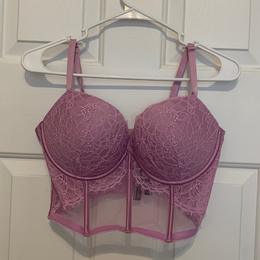 Purple Victorias Secret push-up corset style bra
